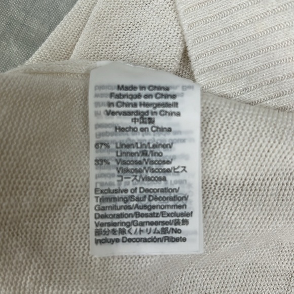 J.Crew Lightweight Palm Leaf Linen Summer Sweater Small - Picture 10 of 11